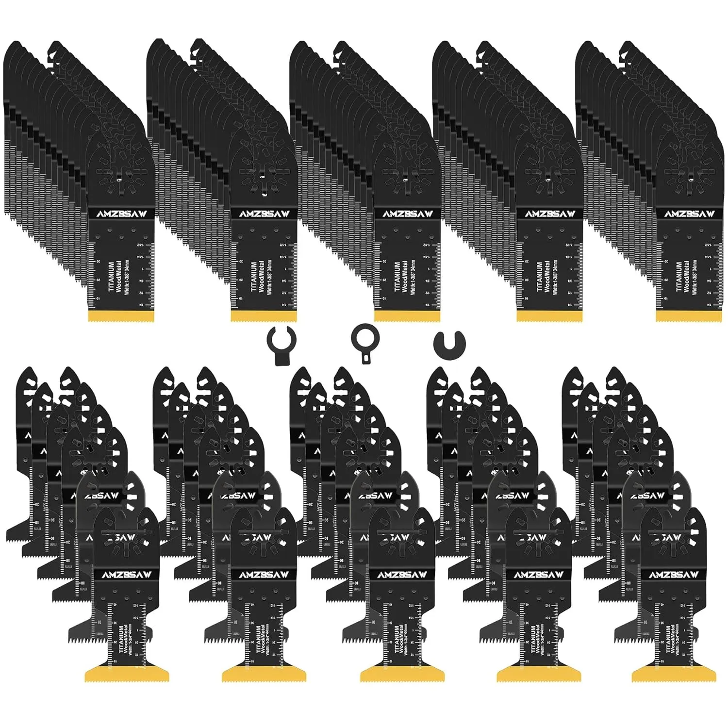 110PCS Oscillating Saw Blades Set, Professional Oscillating Tool Blade for Soft Metal Wood Plastics, Quick Release Multi Tool Blades Kits for Oscillating Tool Accessories