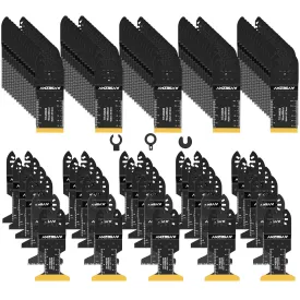 110PCS Oscillating Saw Blades Set, Professional Oscillating Tool Blade for Soft Metal Wood Plastics, Quick Release Multi Tool Blades Kits for Oscillating Tool Accessories