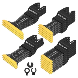 18 PCS Titanium Oscillating Tool Blade, Professional Universal Multitool Blades for Wood Plastic Metal, Multi Tool Blades Kits Fit Dewalt Milwaukee Ryobi Rockwell Fein