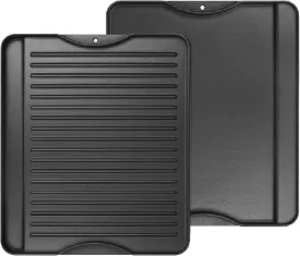 2-in-1 Reversible 14 x 16 Pre-Seasoned Cast Iron Cooking Griddle for Gas Stove/Charcoal/Electric/Propane/Gas Grill, Flat Griddle Top Plate for Camping Tailgating