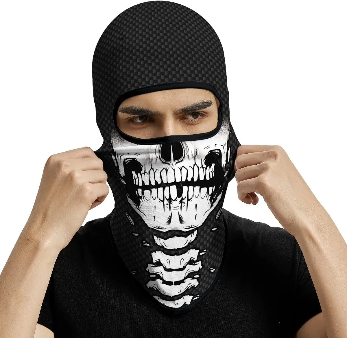 3D Balaclava Ski Mask Motorcycle Full Face Mask Outdoor Tactical Hood Headwear Mask Ghosts Skull Mask Men Women for Halloween