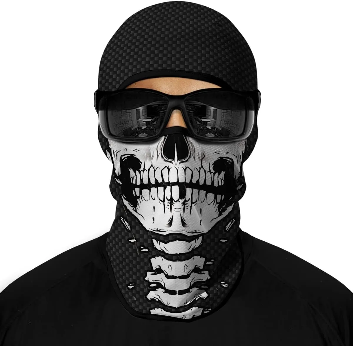 3D Balaclava Ski Mask Motorcycle Full Face Mask Outdoor Tactical Hood Headwear Mask Ghosts Skull Mask Men Women for Halloween