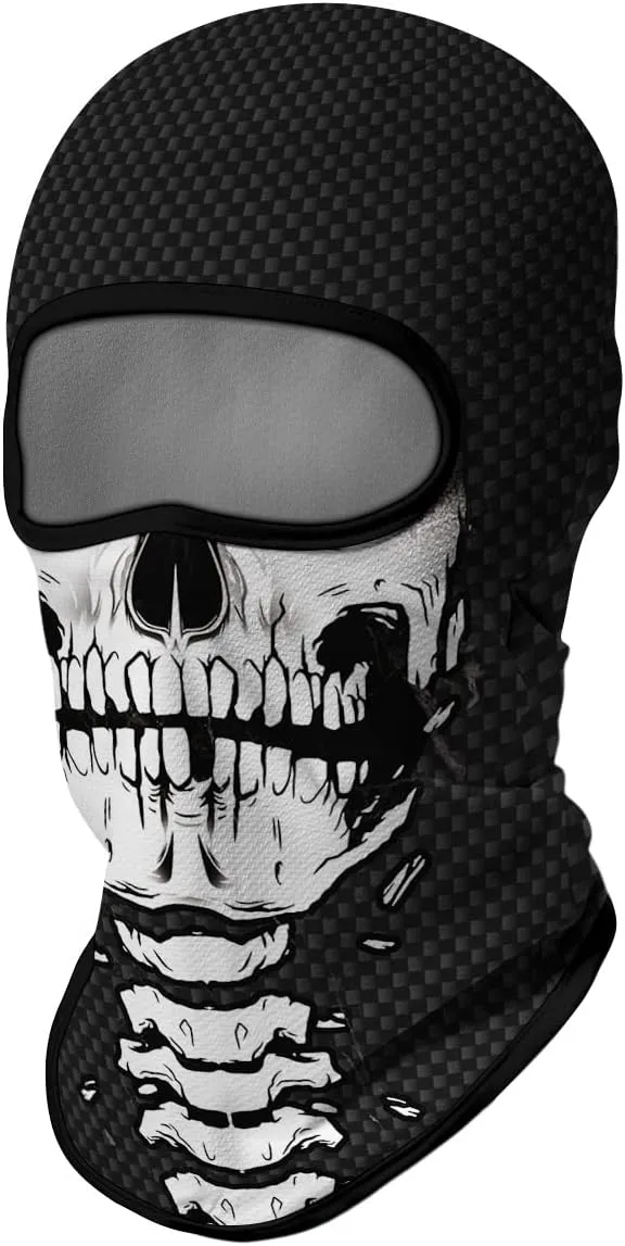 3D Balaclava Ski Mask Motorcycle Full Face Mask Outdoor Tactical Hood Headwear Mask Ghosts Skull Mask Men Women for Halloween
