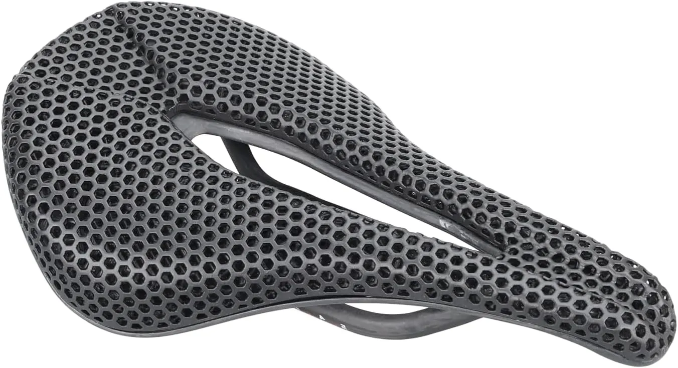 3D Printed Bike Saddle with Full Carbon Fiber for Men/Women - 7 * 9mm Carbon Rails - Adaptive Bicycle Seat for Mountain Road & Gravel Bike