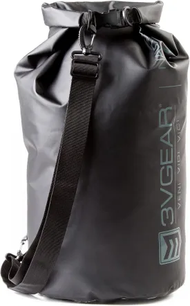 3VGEAR Nautilus Waterproof Dry Bag - 30L Heavy-Duty PVC Tarpaulin Waterproof Dry Bag with Removable Shoulder Strap, Roll-Top Closure, Sealed Seams - For Boating, Kayaking and Outdoors - Black