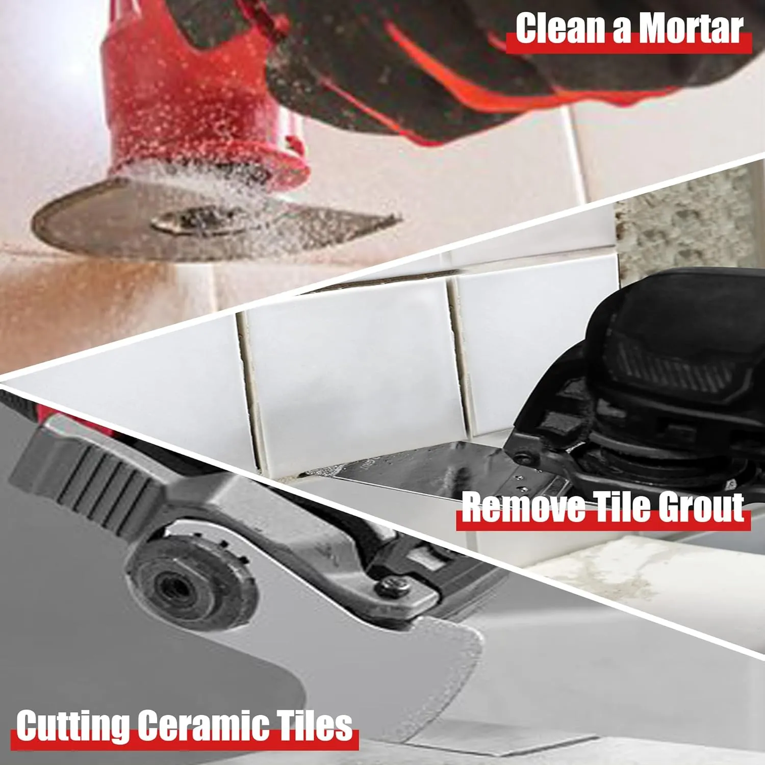 4 Pack Diamond Oscillating Tool Blade, Professional Multi Tool Blades Kits, Grout Removal Blade for Oscillating Tool, Fit Dewalt Bosch Worx Ryobi Milwaukee