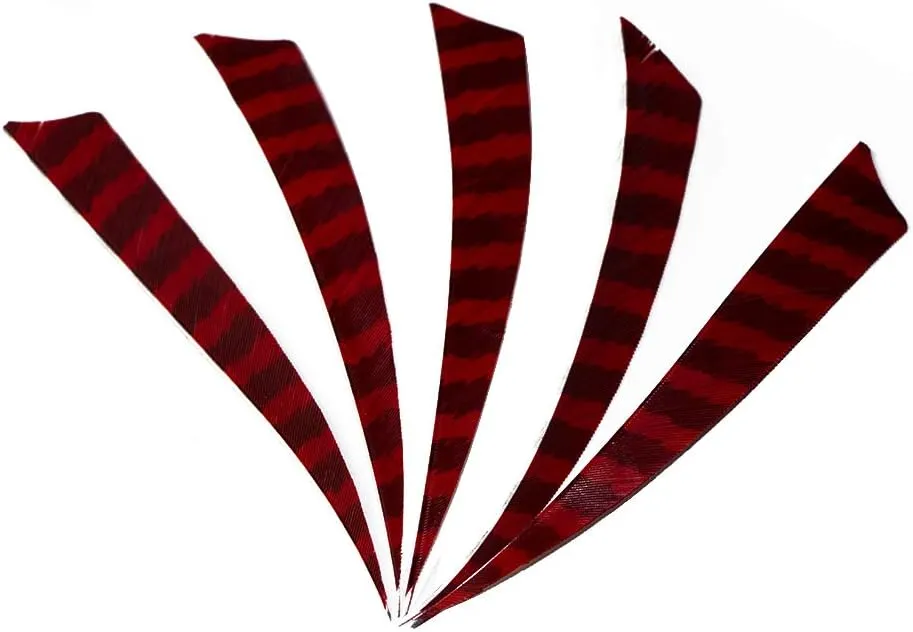 50pcs Turkey Feather Fletching 4'' / 5'' Right Wing Arrow Feathers Vanes for Wooden Bamboo Arrows