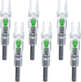 6PCS-S Lighted Nocks for Arrows with .244/6.2mm Inside Diameter Compound Bow Arrow Nock for Hunting Shooting