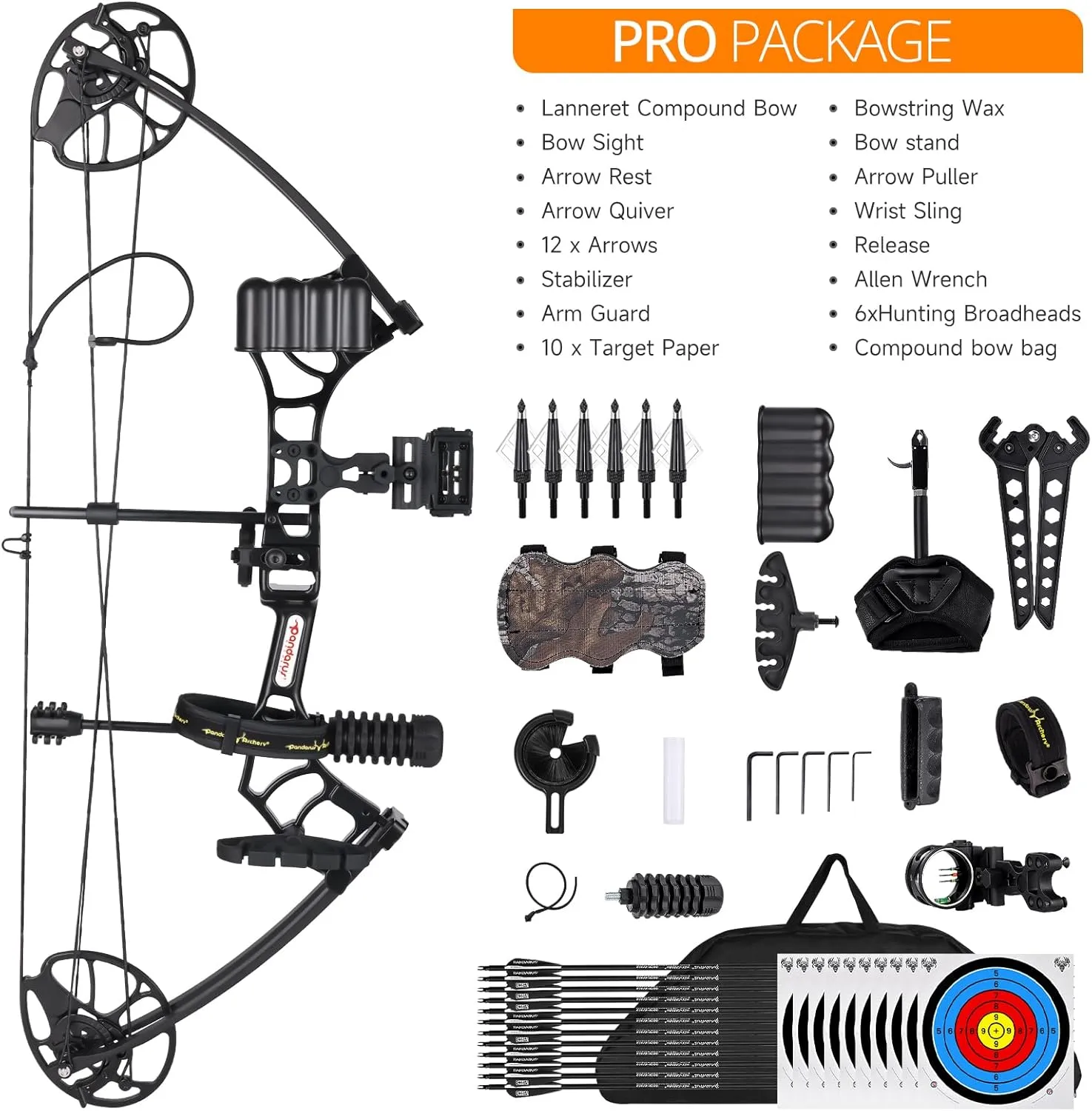 Archery Ready to Hunt Compound Bow Package for Adults and Teens,25"-31" Draw Length,0-70 Lbs Draw Weight Adjustable,up to 320 fps,Made in USA,Lightweight Design P3 Bow,2025 New