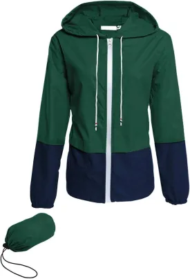 Avoogue Raincoat Women Lightweight Waterproof Rain Jackets Packable Outdoor Hooded Windbreaker