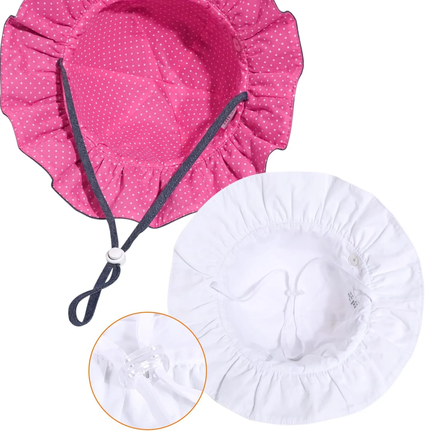 Baby Girl Wide Brim Bucket Hats with UPF 50  Outdoor Adjustable Beach Hat with Sun Hat