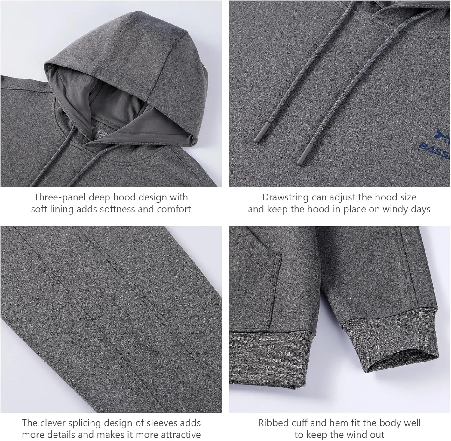 BASSDASH Mens Hunting Fleece Hoodie Midweight Water Resistant Performance Camo Fishing Outdoor Pullover Sweatshirt FS29M