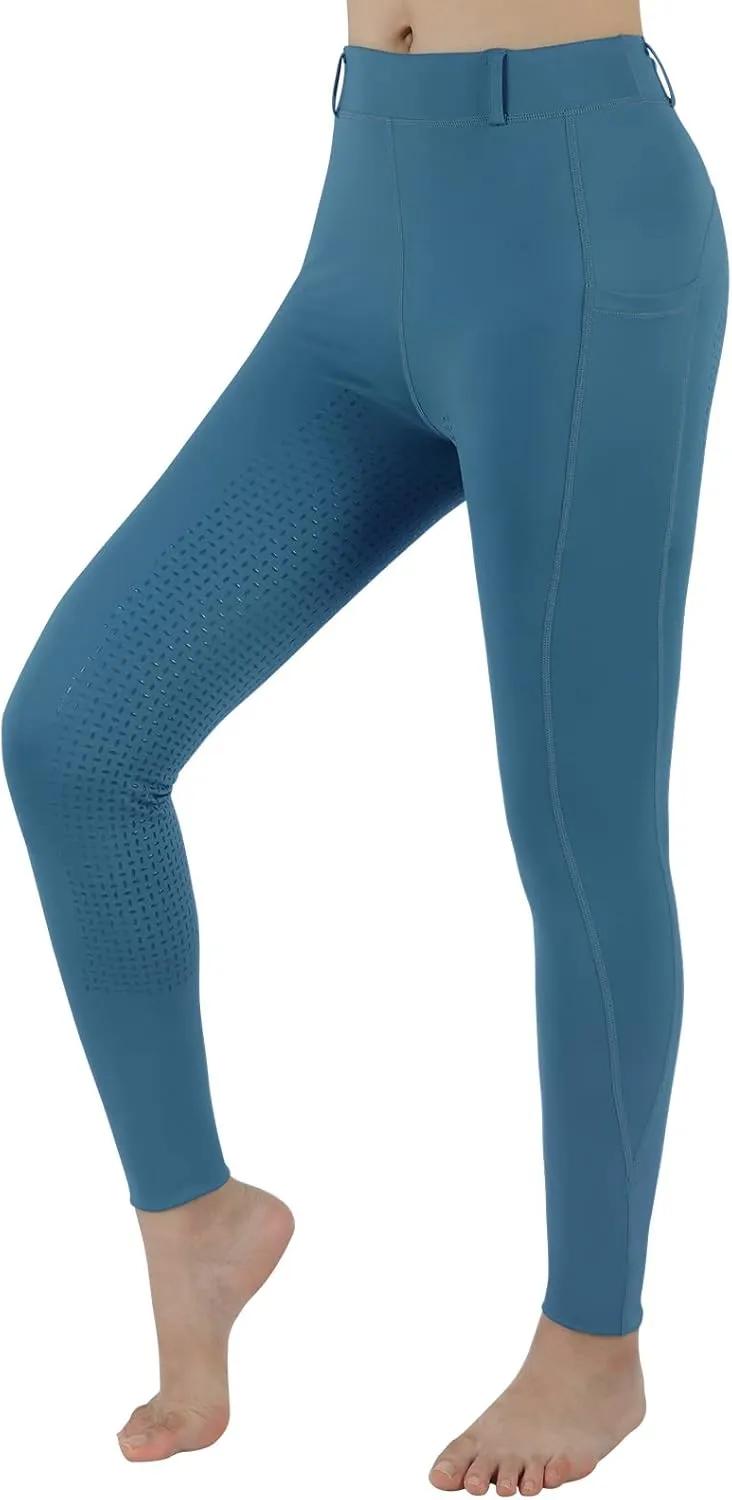 beroy Horseback Riding-Pants Girls Equestrian-Breeches - Kids Schooling Horse Tights Full Seat Silicone Pockets