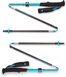 BLACK DIAMOND Women's Distance Carbon FLZ Trekking and Running Poles, Pair of Foldable, Ultra Lightweight, Adjustable Length Carbon Fiber Hiking Poles, Dark Patina, 95-110cm