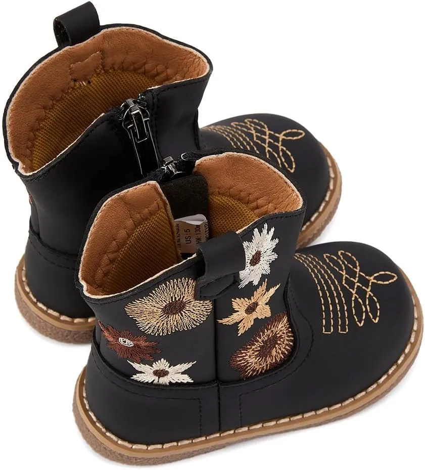 BMCiTYBM Baby Cowboy Cowgirl Boots Infant Western Shoes Boys Girls Round Toe Boots All Seasons 6-24 Months