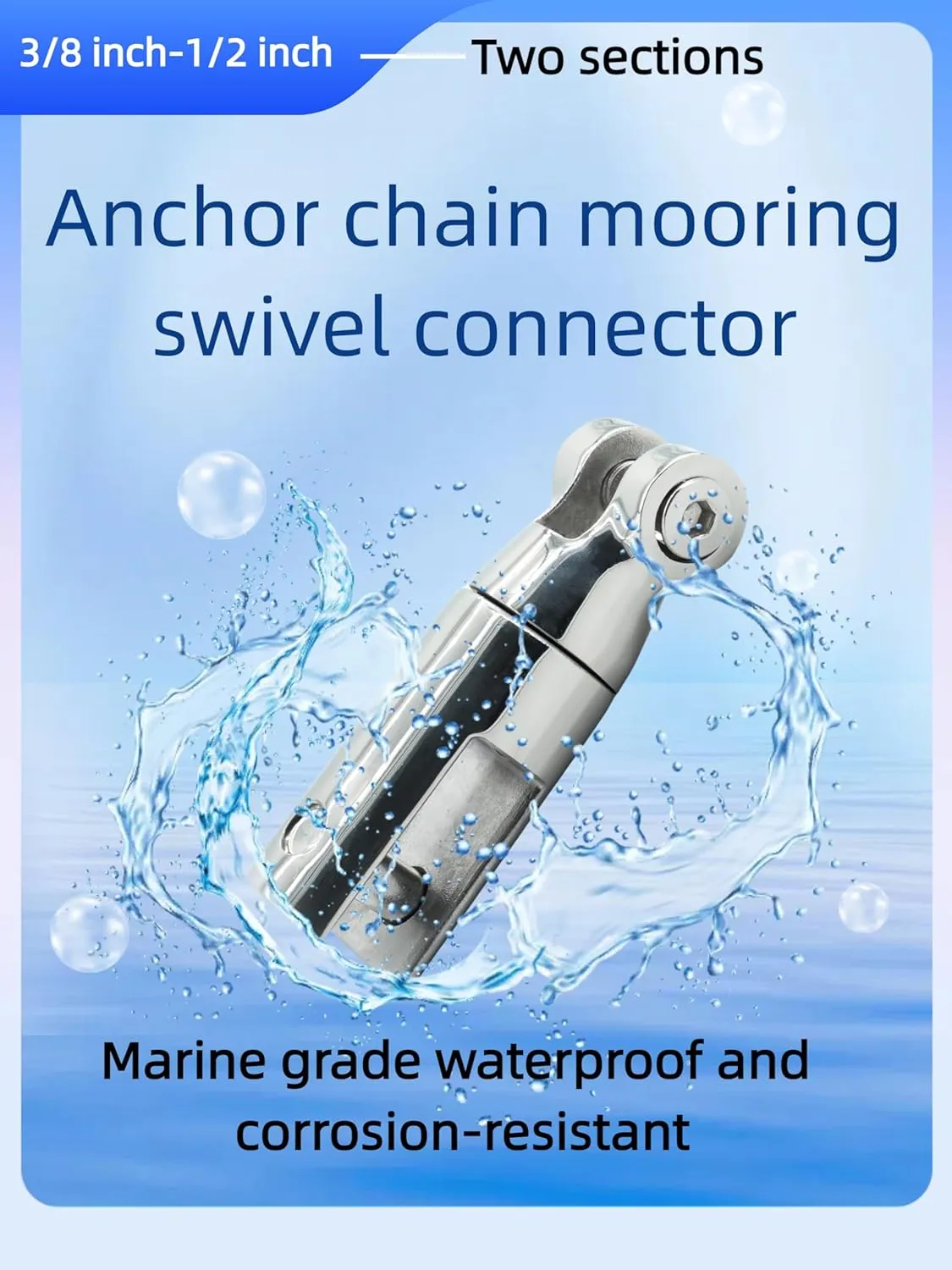 Boat Swivel Anchor,316 Stainless Steel Anchor Chain Swivel Connector for Boating & Sailing,Corrosion-Resistant