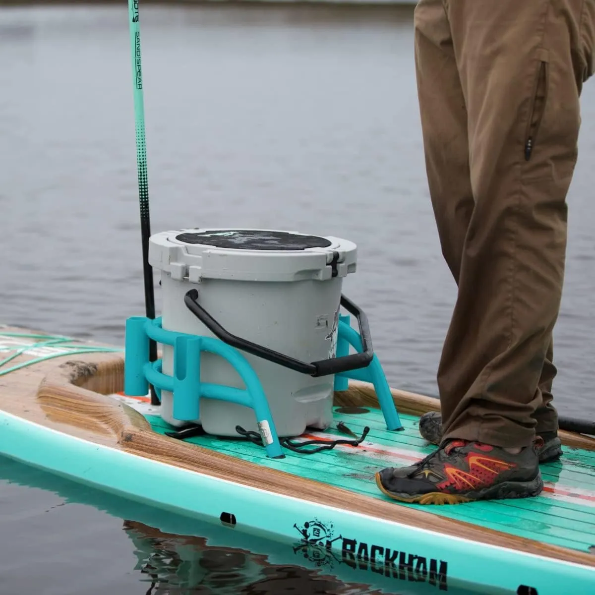 BOTE Fishing Hunting Rod Bucket Rac System Aluminum Rack Cooler Holder for Compatible iSUP Kayak Hard SUP Micro Skiff Stand Up Paddle Board Inflatable Accessory Multiple Colors