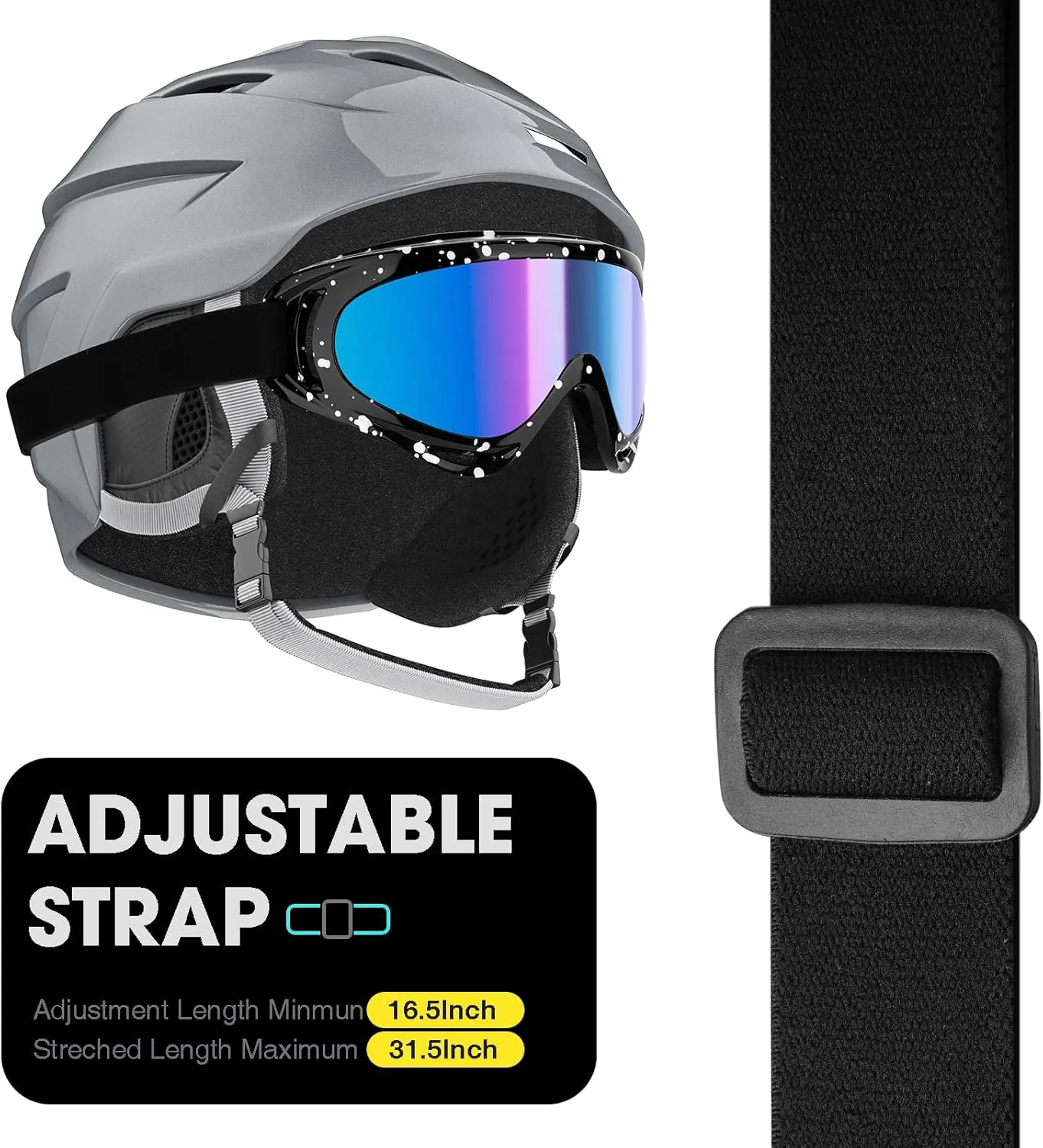 Braylin 2-Pack Snow Ski Goggles, Snowboard Goggles for Men, Women, Youth, Kids, Boys or Girls, Snowmobile Goggles