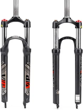 BUCKLOS 26/27.5/29 MTB Suspension Fork Travel 100mm, 28.6mm Straight Tube QR 9mm Crown Lockout Aluminum Alloy XC Mountain Bike Front Forks