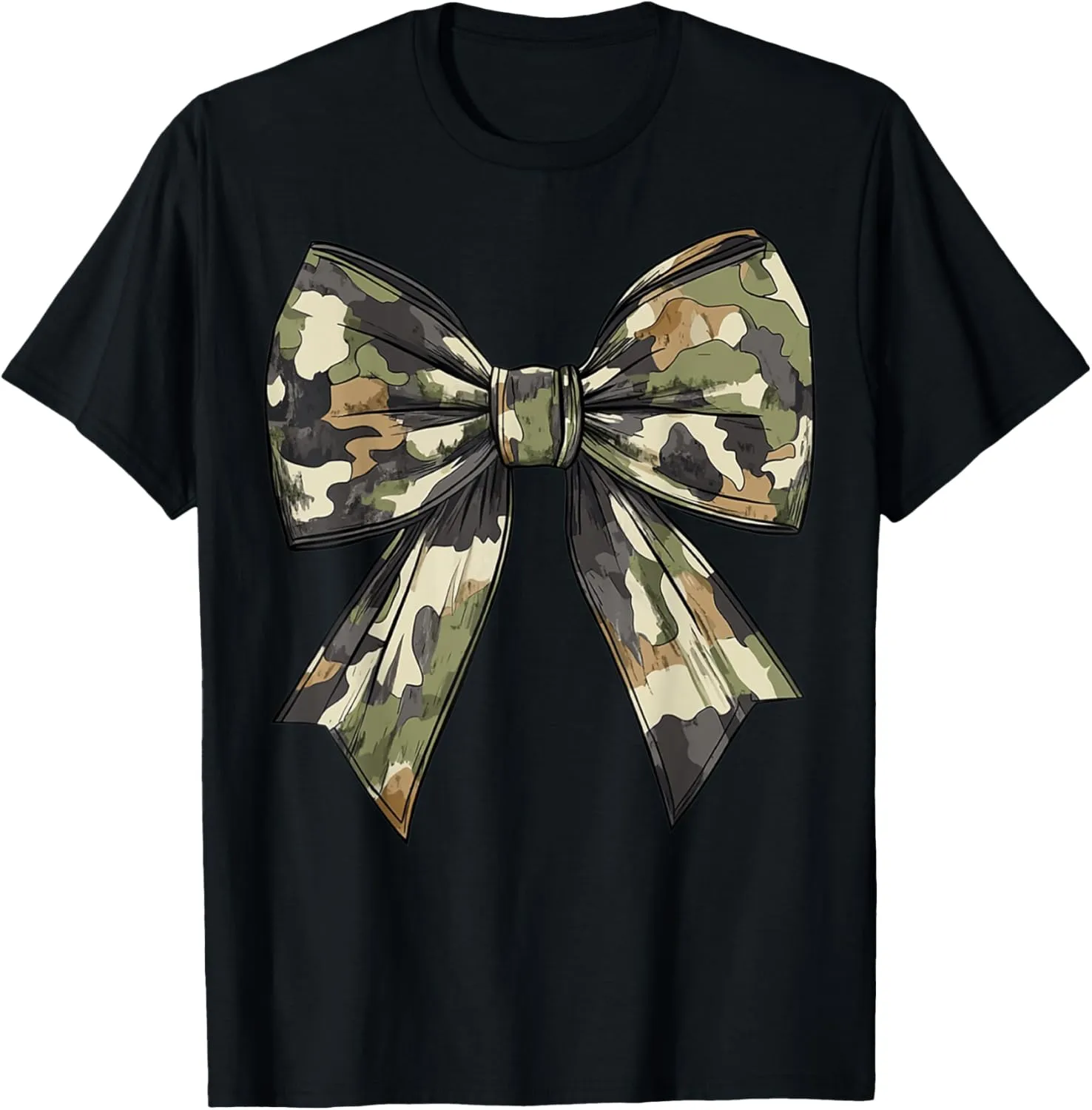 Camouflage Old Camo Bow Camo Coquette Bow Hunting Women Girl T-Shirt
