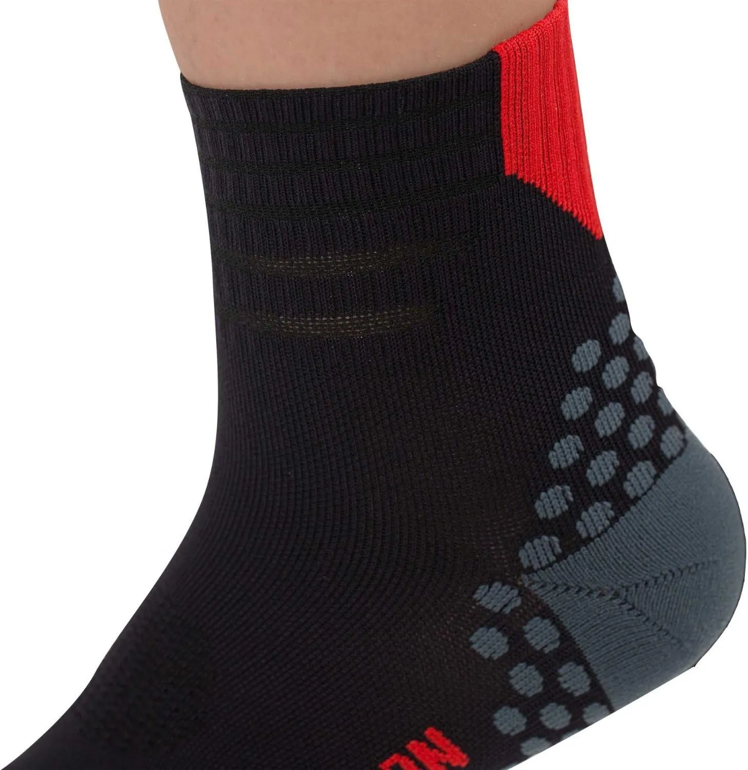 Compression Ankle Socks for Running - Moisture Wicking, Dot Padding