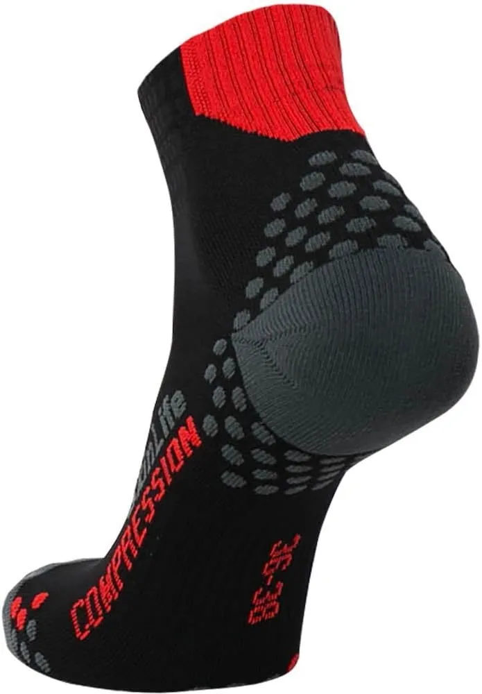 Compression Ankle Socks for Running - Moisture Wicking, Dot Padding