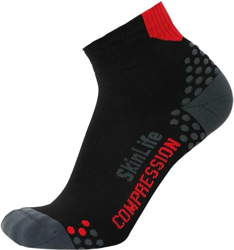Compression Ankle Socks for Running - Moisture Wicking, Dot Padding