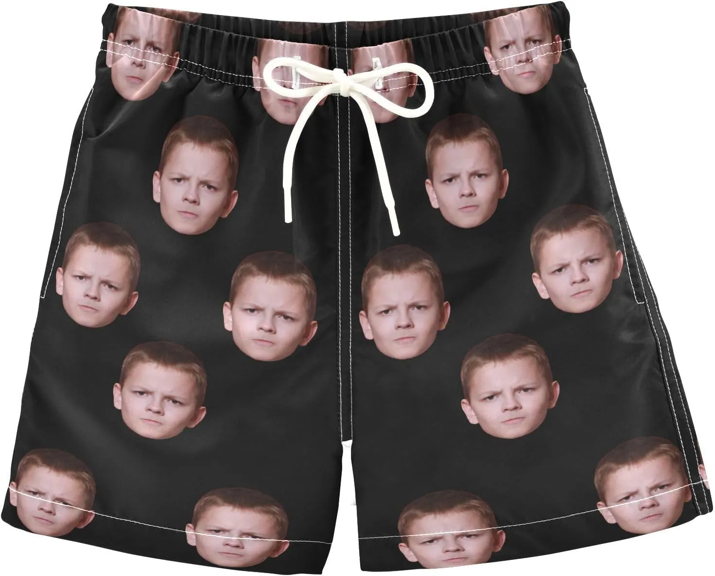 Custom Funny Boys Swim Trunks Personalized Photo Face Infant Baby Boy Swim Board Shorts Beach Shorts Swimwear