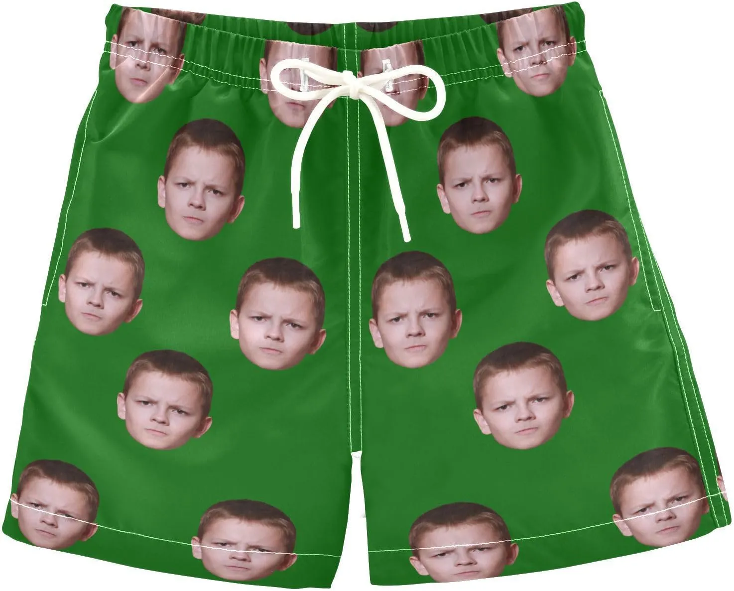 Custom Funny Boys Swim Trunks Personalized Photo Face Infant Baby Boy Swim Board Shorts Beach Shorts Swimwear