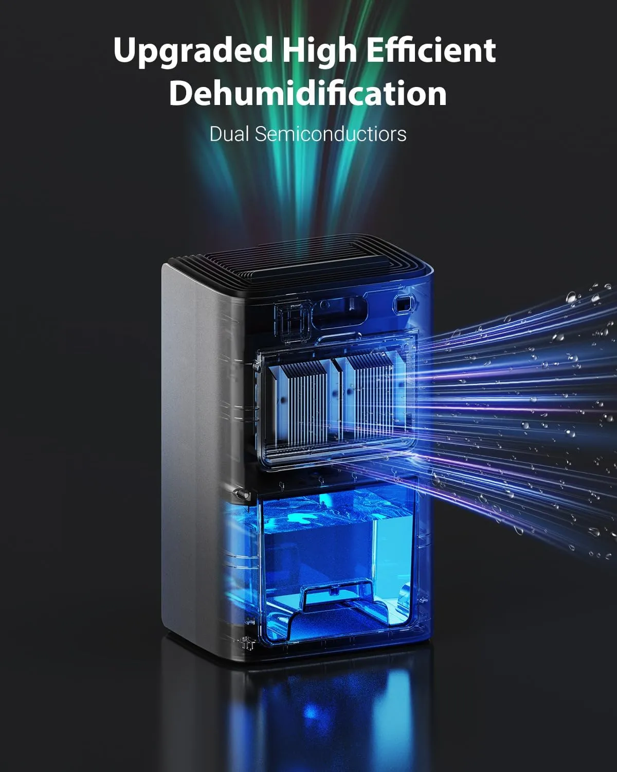 Dehumidifiers for Home, 850 sq.ft 95oz Dehumidifier with Drain Hose Timer Sleep Mode Auto-Off 7 Colors Light, Dehumidifier for Bedroom Bathroom Basements RV Grey