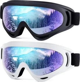Dizywiee 2-Pack Kids Ski Goggles, Snowboard Goggles for Adult Youth Teens Boys & Girls, Winter Snow Sports Goggles
