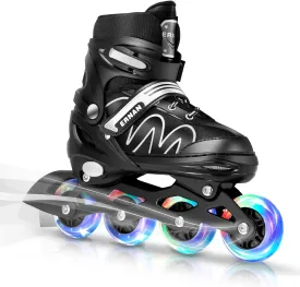 ERNAN Inline Roller Skates,Adjustable Inline Skate for Kids and Adults with Full Light Up Wheels,Outdoor Roller Blades for Boys and Girls, Men and Women