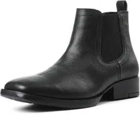 femflame Cowboy Boots for Men Square Toe Chelsea Boots Waterproof Classic Elastic Slip on Chukka Ankle Boots Casual