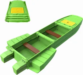 Fishing Boat, Folding Pontoon Boat, Fits in Car Trunk  Portable Modular Kayak, Seats 2-6, Motor-Ready, Sturdier Than Inflatable Boats  Ideal for Lure Fishing, Paddling Trip, Hunting, Rescue