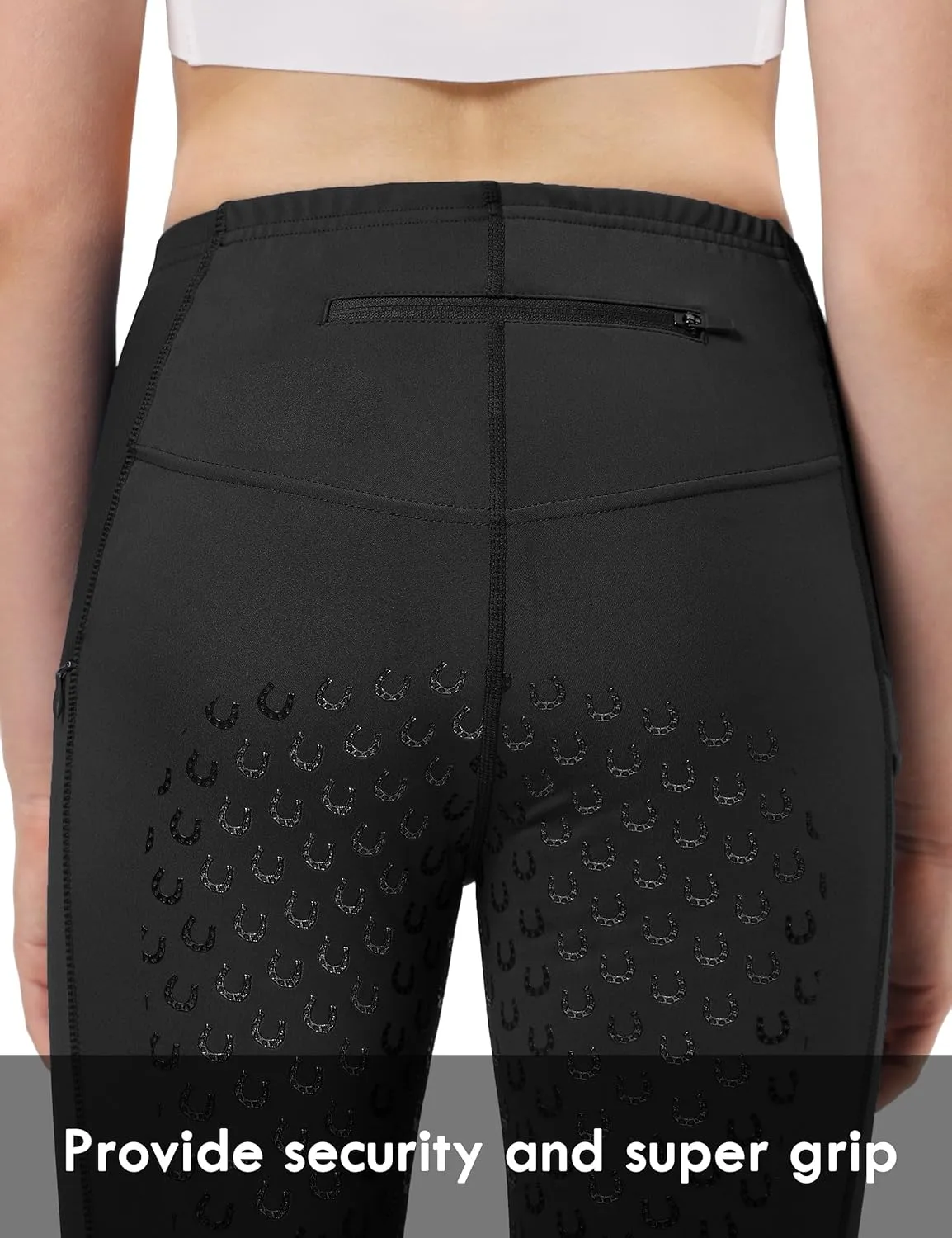 FitsT4 Sports Girls Horse Riding Pants Full Seat Silicone Kids Equestrian Breeches Horseback Pockets Youth Schooling Tights