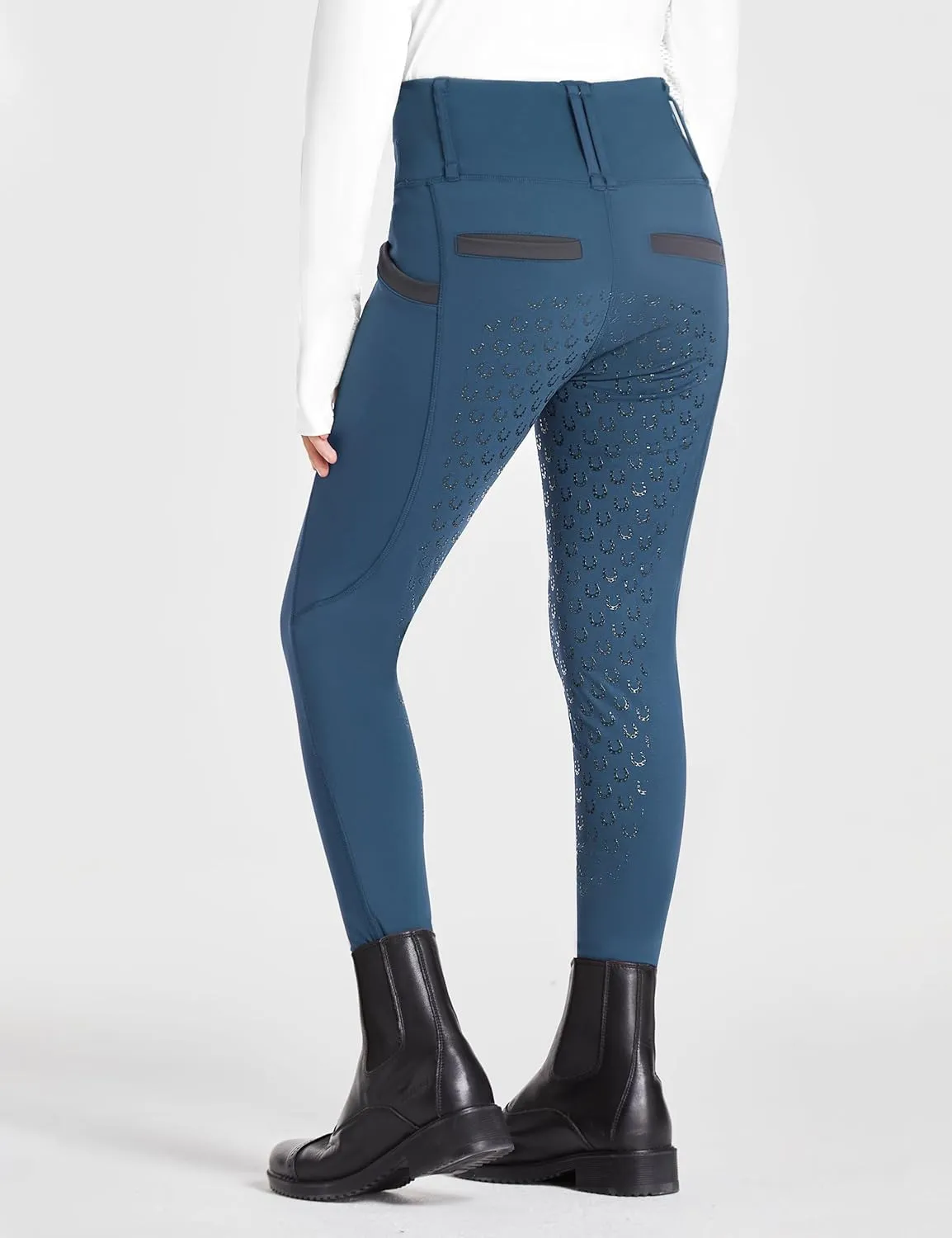 FitsT4 Sports Girls Riding Pants Full Seat High Waist Kids Equestrian Breeches Horse Schooling Tights Zipper Pockets