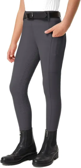 FitsT4 Sports Girls Riding Pants Full Seat Kids Equestrian Breeches Stretchy Youth Horse Schooling Tights Zipper Pockets