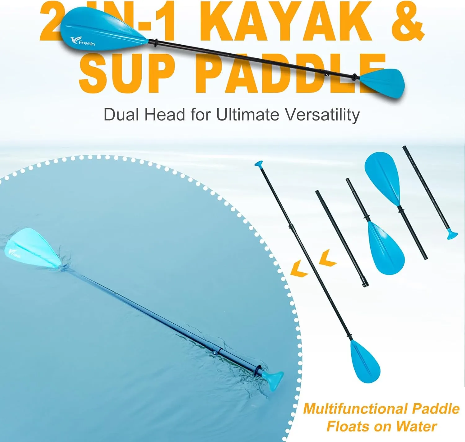 Freein Inflatable Paddle Board 10'6"/11',Capacity 2-in-1 SUP/Kayak with Adjustable Seat,Electric Pump Adapter,Non-Slip Diamond Deck & Travel Backpack,for Adults/Fishing/Yoga