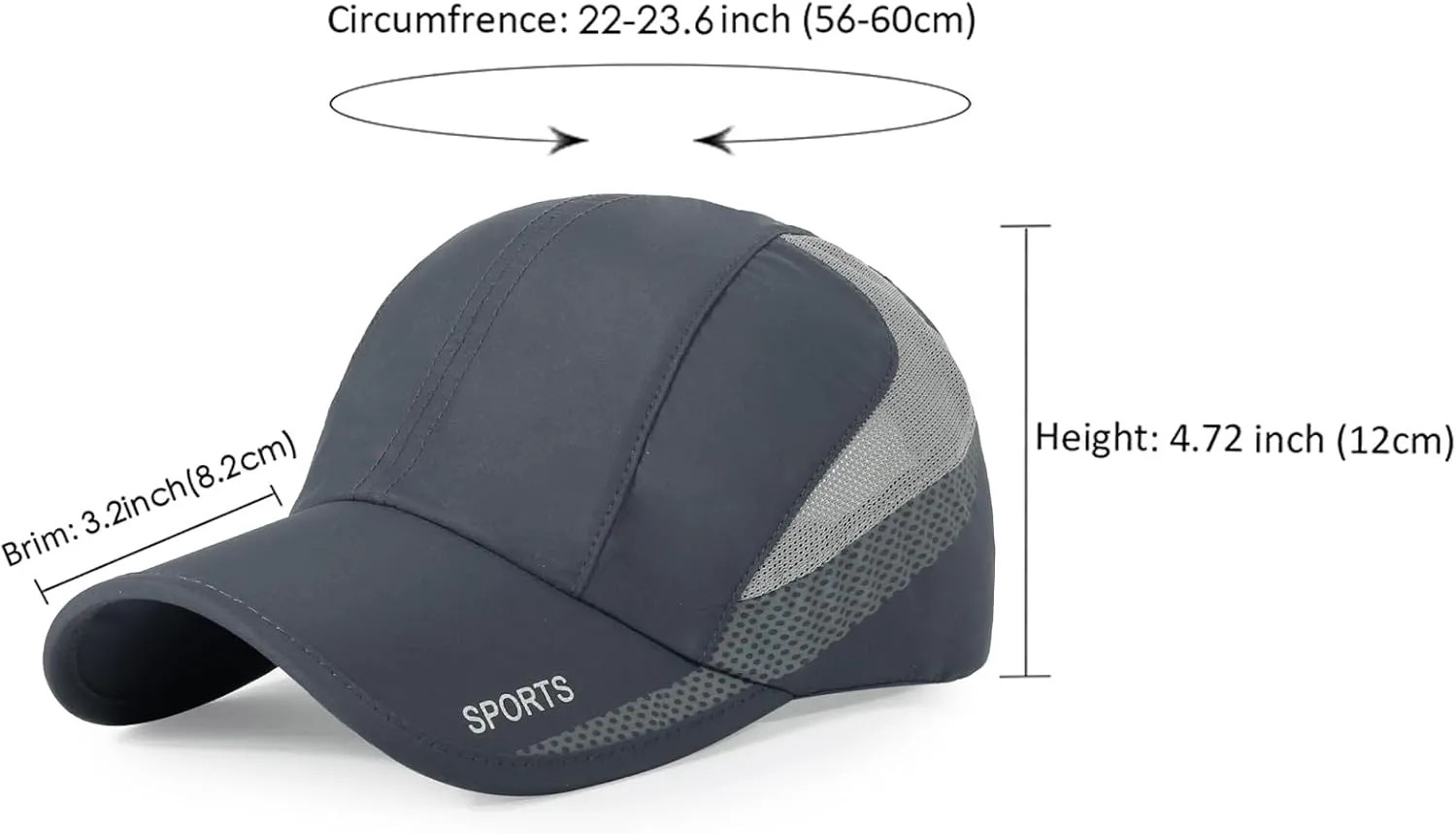 HH HOFNEN Quick Dry Cap Lightweight Running Hats Outdoor Airy Mesh Adjustable Sports Sun Hat UV Protection Hat for Men Women