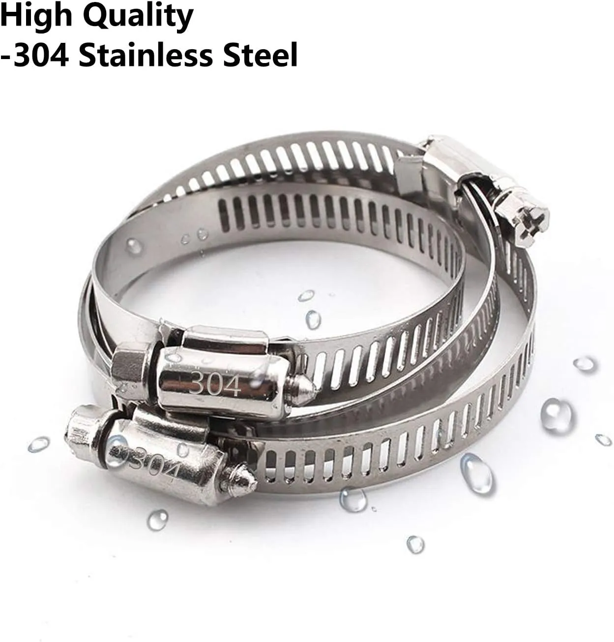 Hose Clamp, 1 Inch Stainless Steel Worm Gear fuel line hose clamps, 19-29mm (25pack)