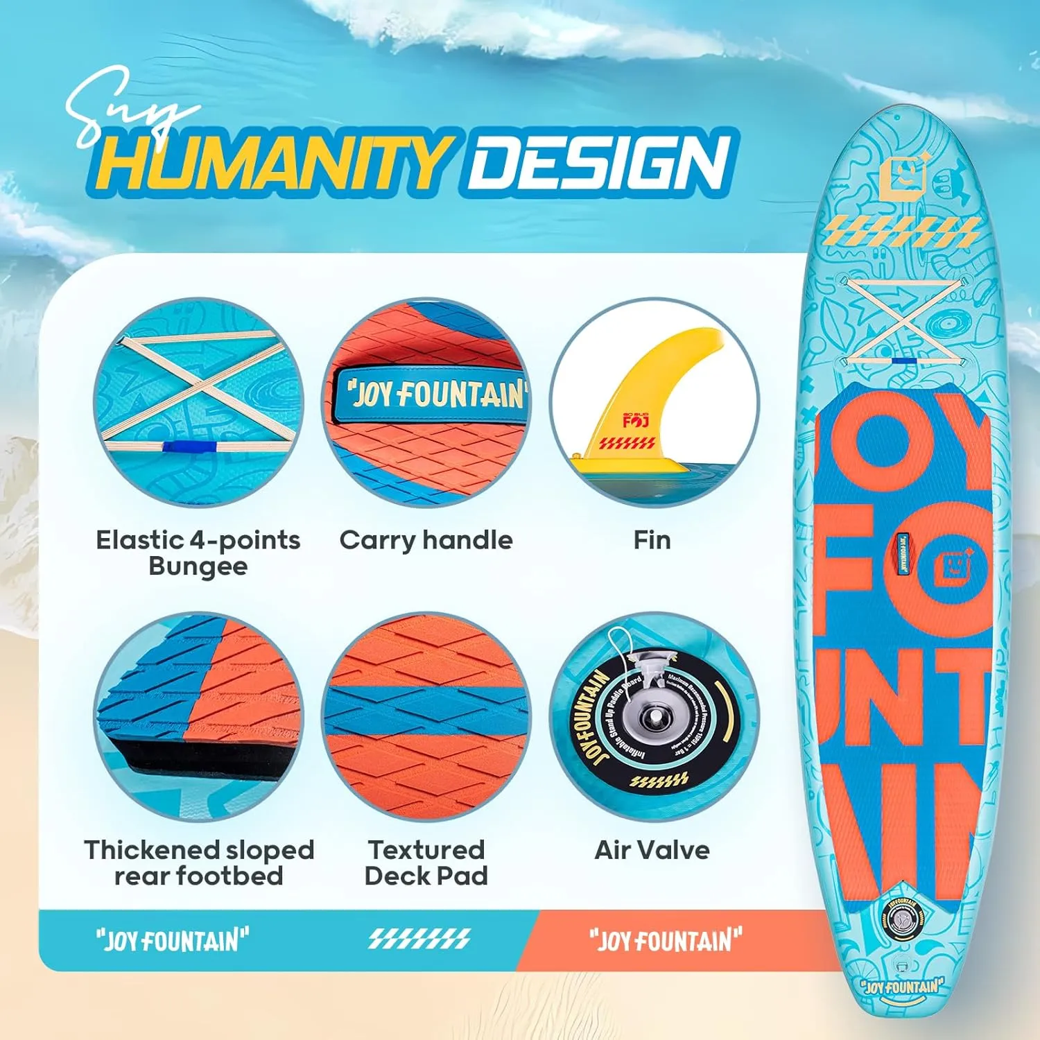 Inflatable Paddle Board,10.8'x31.5"x6" Stand Up Paddle Boards,Premium SUP Board Paddle with Removable Fin, Floating Paddle, Hand Pump, Waterproof Bag for Adults & Youth
