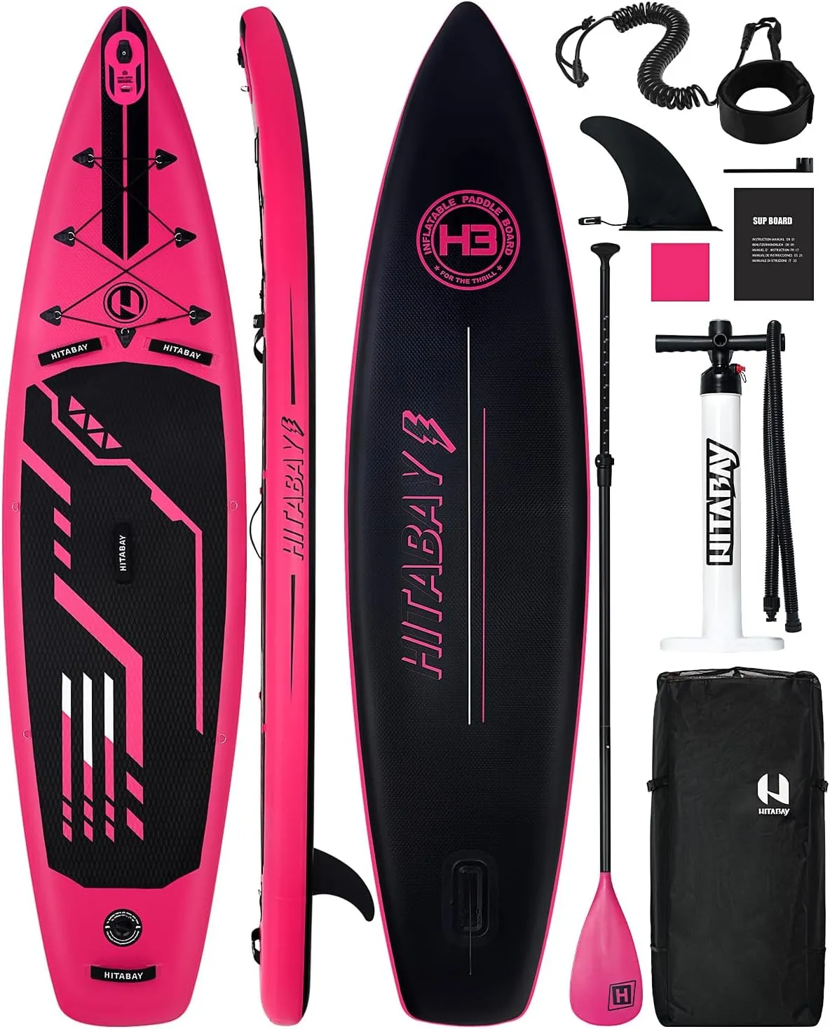 Inflatable Stand Up Paddle Board with Premium SUP Accessories & Camera Mount, Inflatable Ultra-Light (17.3lbs) Paddle Board for Adults & Youth of All Skill Levels, 11' Inflatable SUP Board