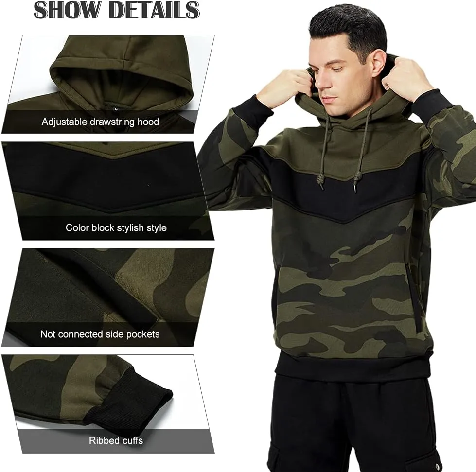 LBL Leading the Better Life Men's Solid Pullover Hoodies Sports Soft Blend Fleece Hooded Sweatshirts with Kangaroo Pocket