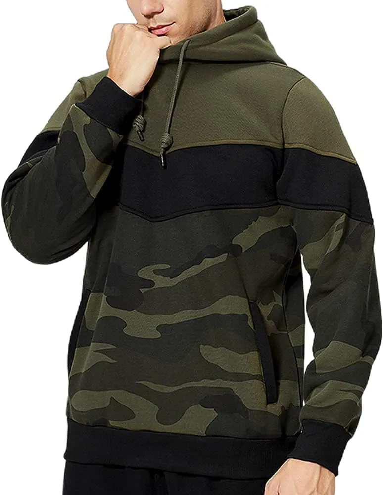 LBL Leading the Better Life Men's Solid Pullover Hoodies Sports Soft Blend Fleece Hooded Sweatshirts with Kangaroo Pocket