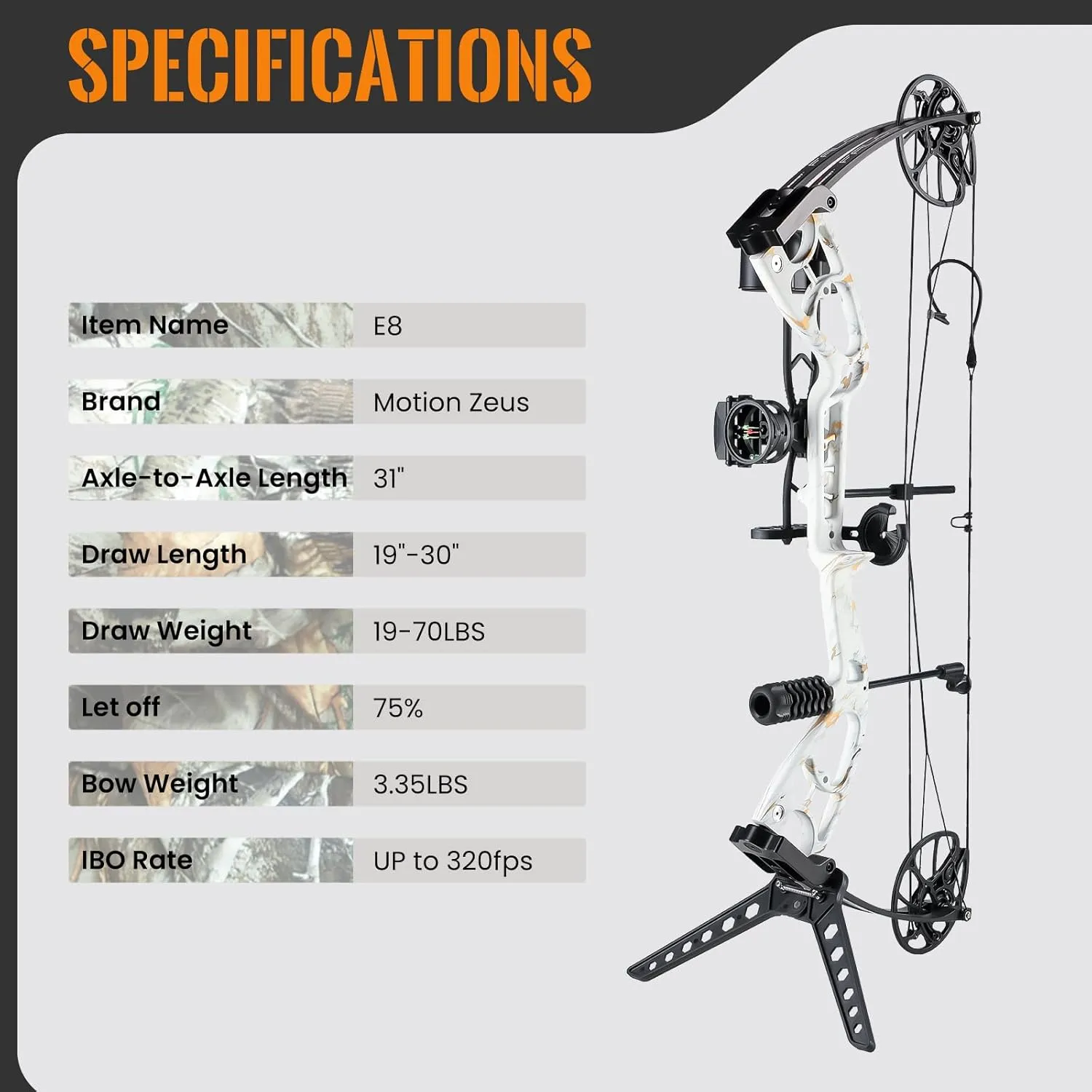 Lightweight Compound Bow Kit for Pull Beginner and Intermediate Archer,19-70LBS Draw Weight,19"-30" Draw Length,Up to 320 FPS,Fully Adjustable Archery Hunting Equipment