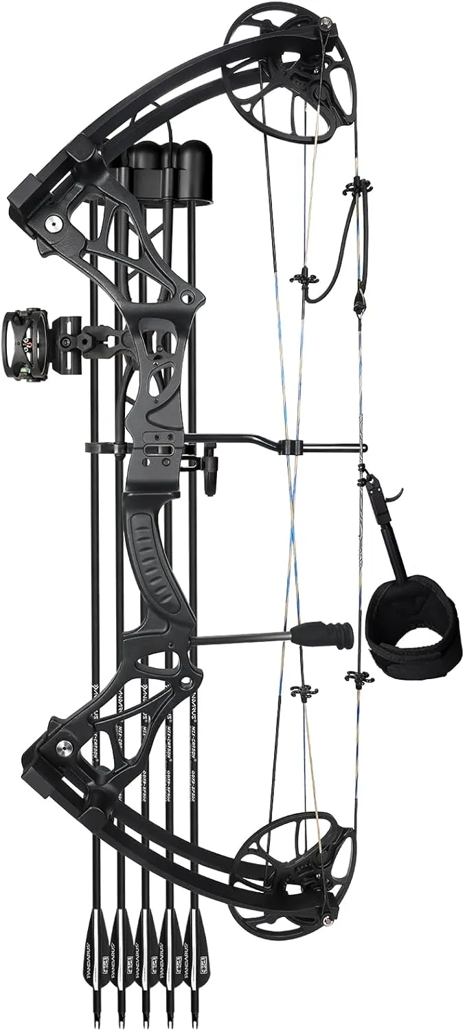 Lightweight Compound Bow Package Fully Adjustable for Adults and Teens,23.5"-31" Draw Length,0-70LBS Draw Weight,Up to 320 FPS,Limbs Made in USA,Hunting Bow Archery Set