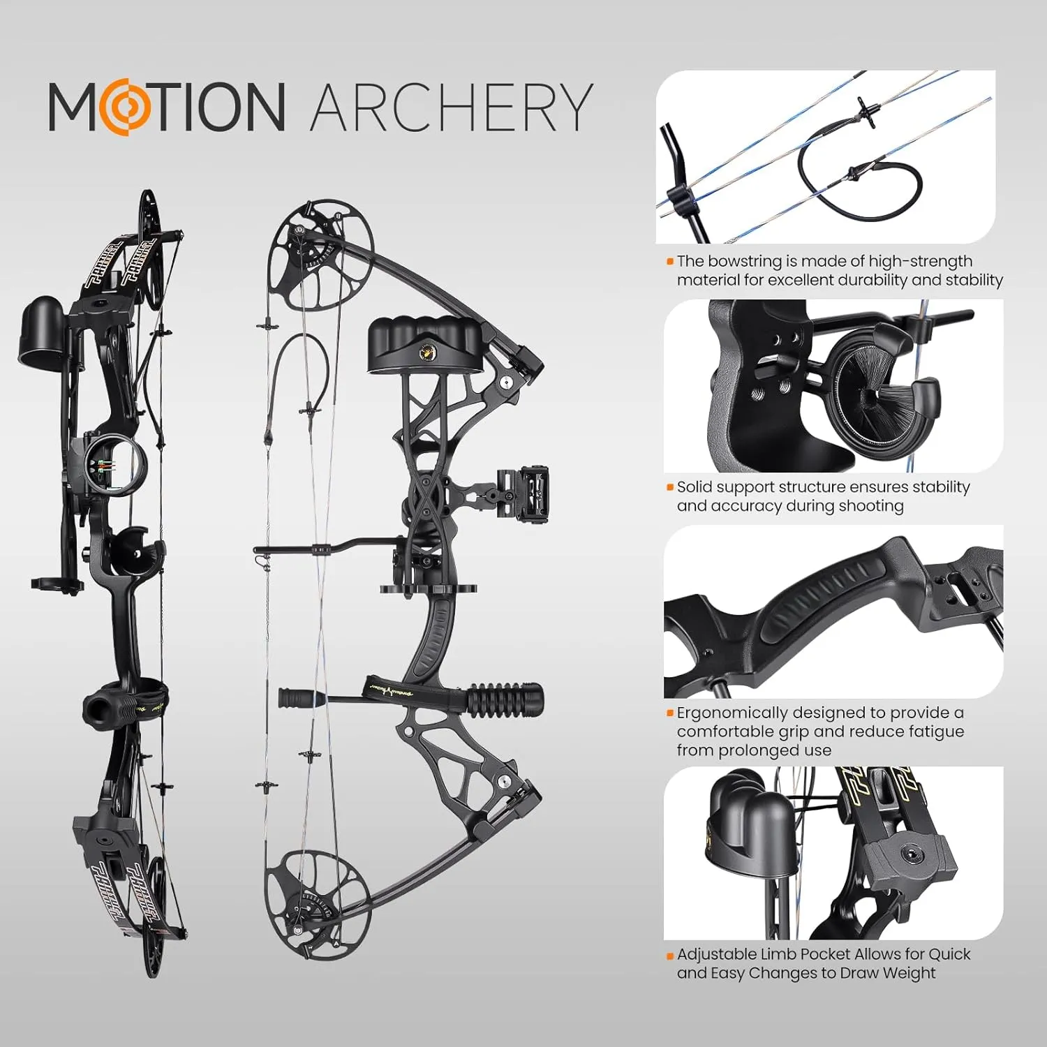 Lightweight Compound Bow Package Fully Adjustable for Adults and Teens,23.5"-31" Draw Length,0-70LBS Draw Weight,Up to 320 FPS,Limbs Made in USA,Hunting Bow Archery Set