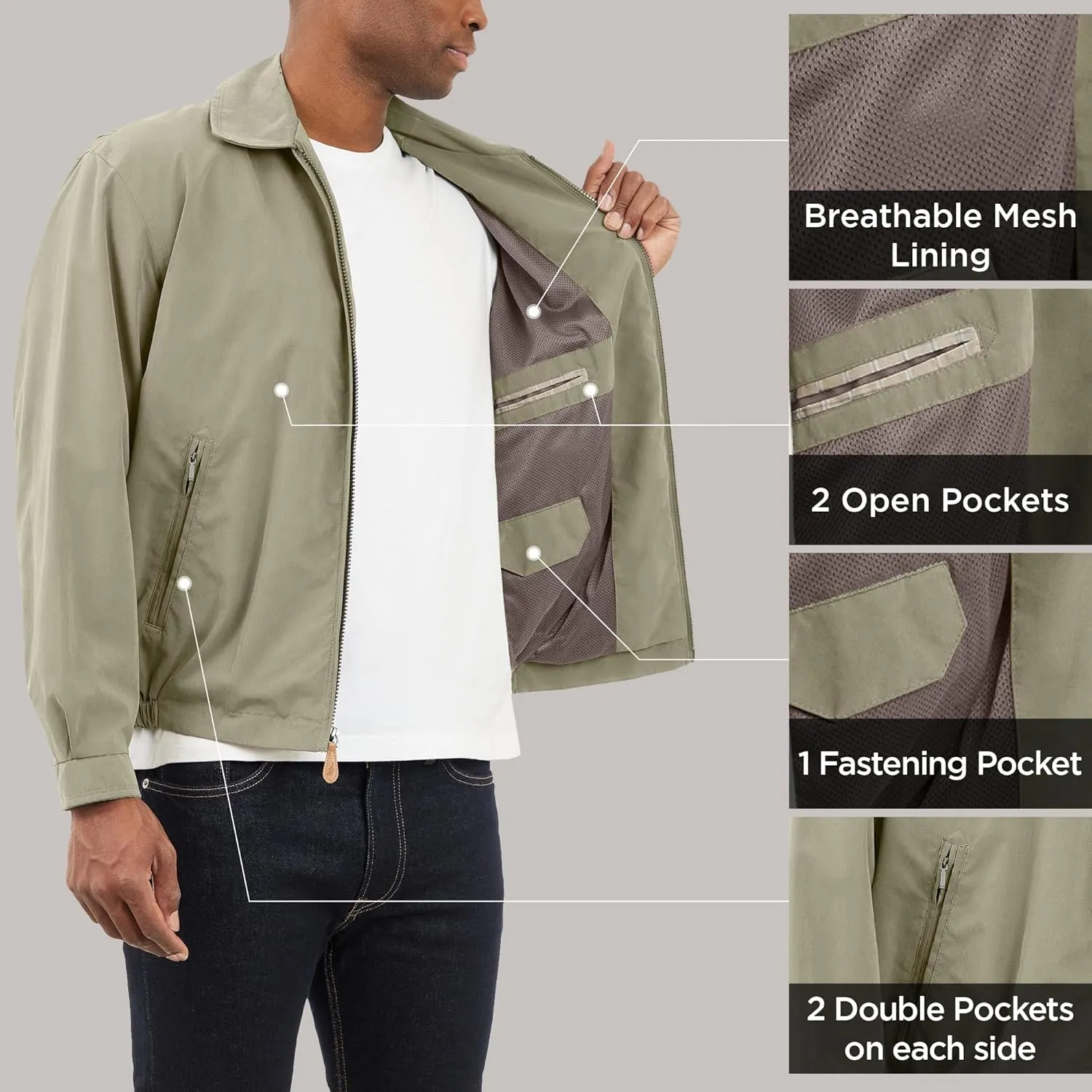 LONDON FOG Men's Auburn Zip-Front Golf Jacket (Regular & Big-Tall Sizes)