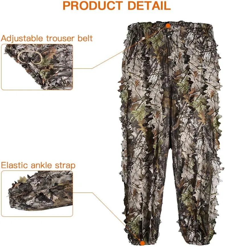 LOOGU Hunting Ghillie Suit, 3D Leafy Camo Suit Military and Shooting Accessories Tactical Gear Clothing