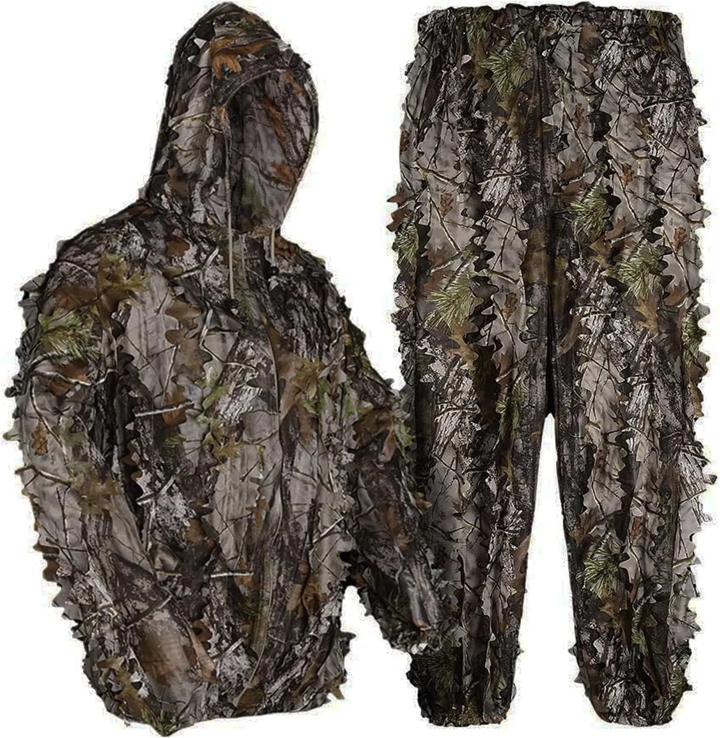 LOOGU Hunting Ghillie Suit, 3D Leafy Camo Suit Military and Shooting Accessories Tactical Gear Clothing